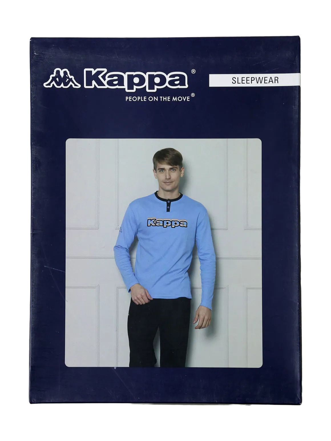 Kappa Pigiama da uomo in misto cotone interlock con logo - bordeaux