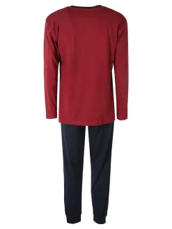 Kappa Pigiama da uomo in misto cotone interlock con logo - bordeaux