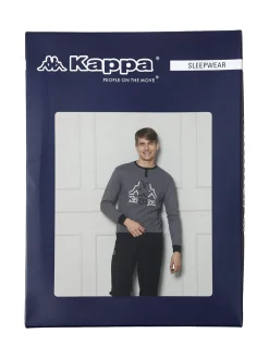 Kappa Pigiama da uomo in misto cotone interlock con logo - jeans