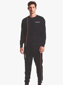 Kappa Pigiama lungo da ragazzo in cotone con logo - nero
