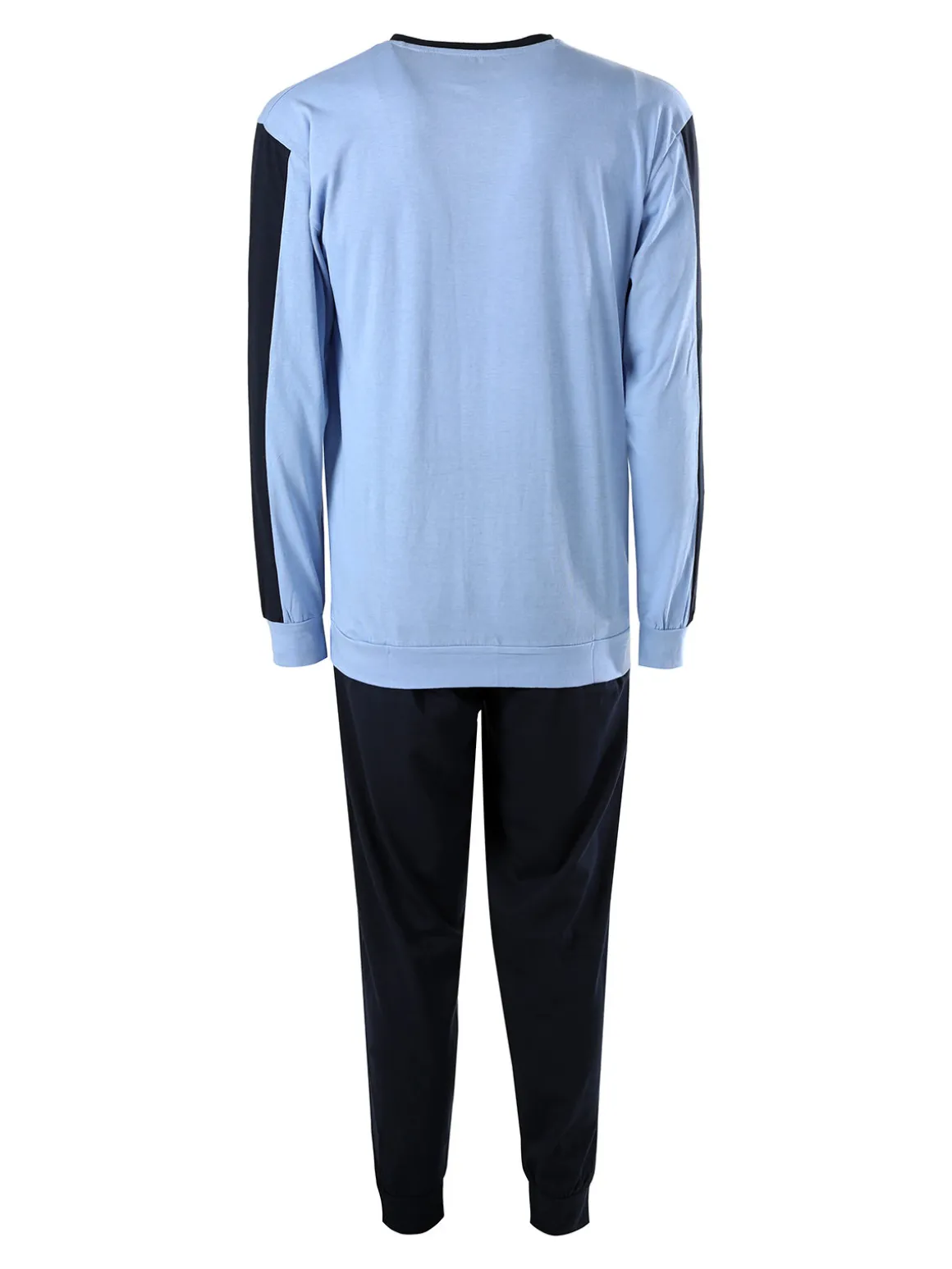 Kappa Pigiama lungo da uomo in cotone con logo - azzurro