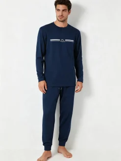 Kappa Pigiama lungo da uomo in cotone - jeans