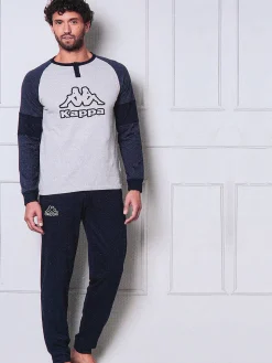 Kappa Pigiama lungo da uomo in misto cotone