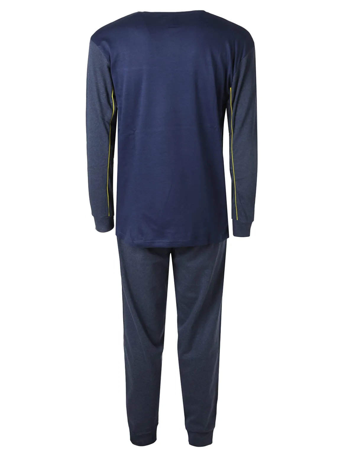 Kappa Pigiama lungo da uomo in cotone interlock - blu scuro