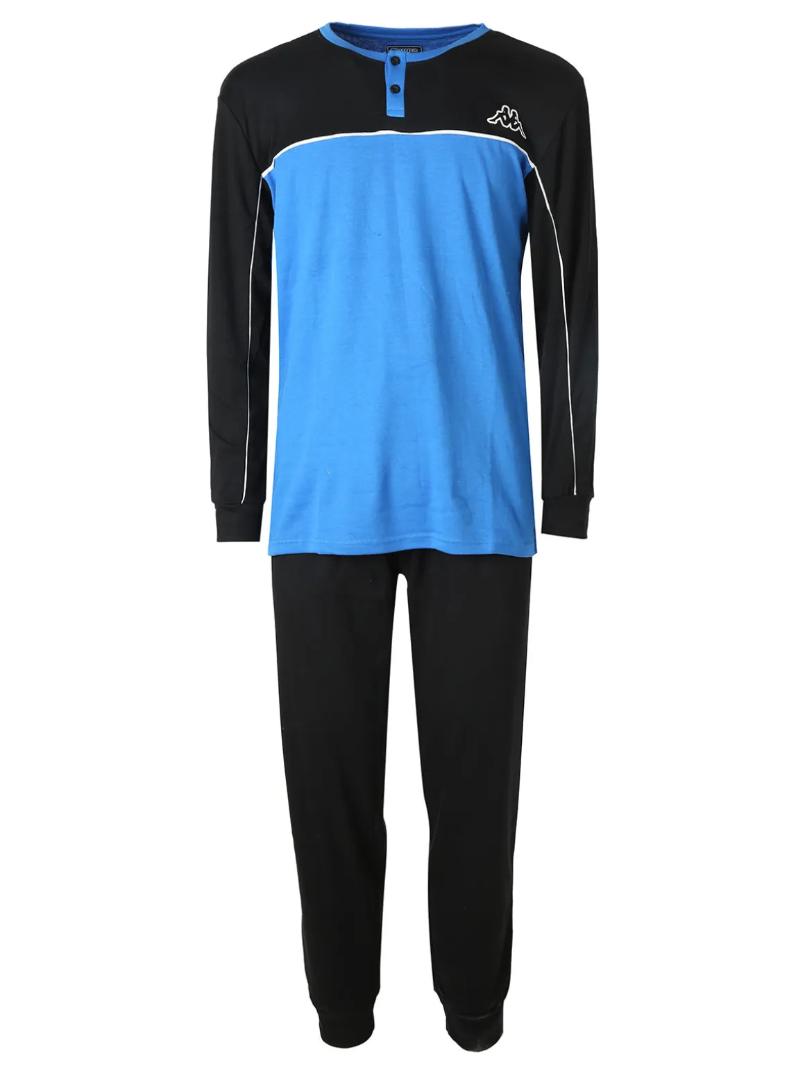 Kappa Pigiama lungo da uomo in cotone interlock - blu