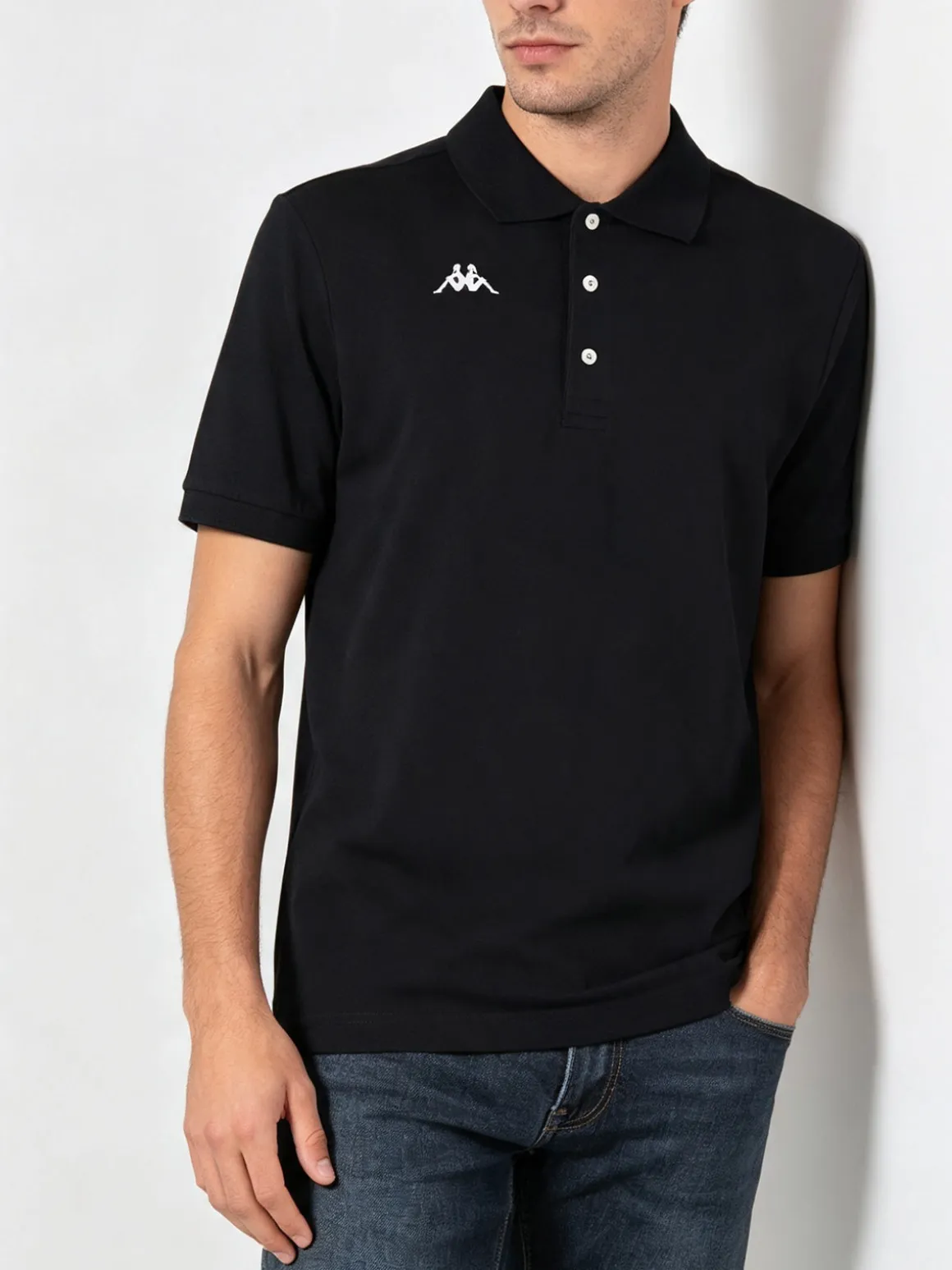 Kappa Polo da uomo a maniche corte in cotone con logo