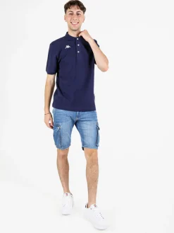 Kappa Polo da uomo a maniche corte in cotone con logo
