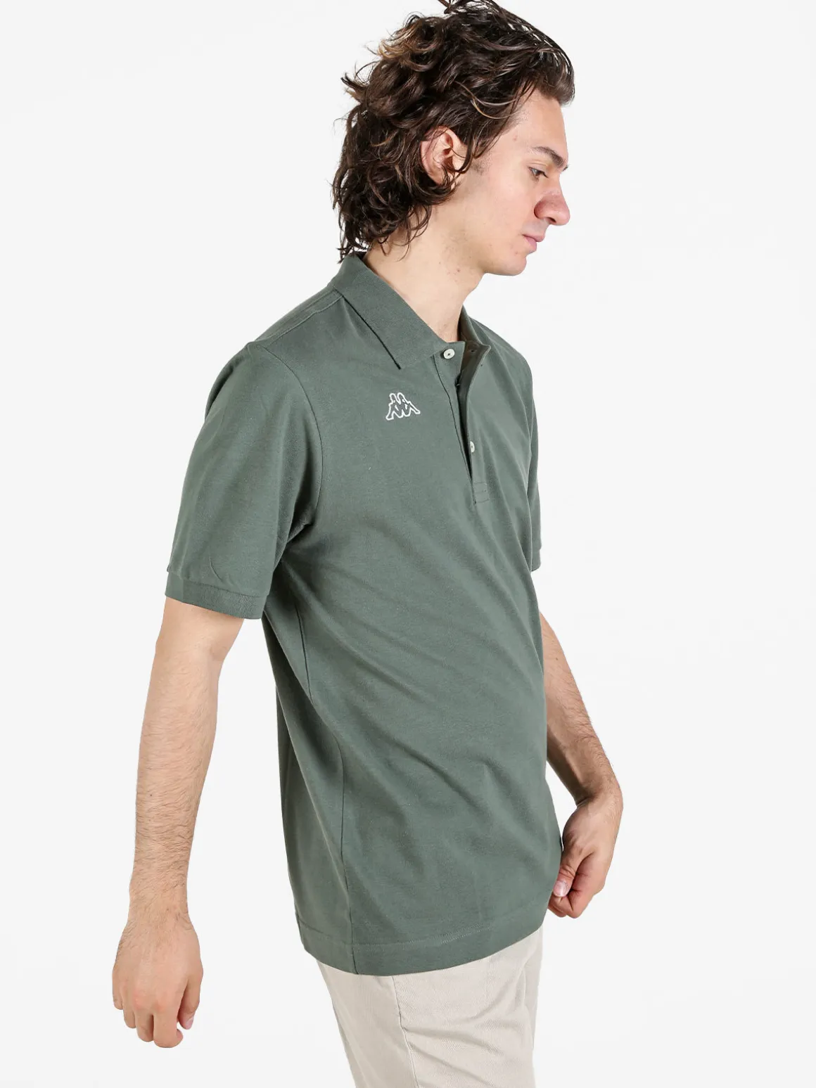Kappa Polo da uomo in cotone a manica corta con logo