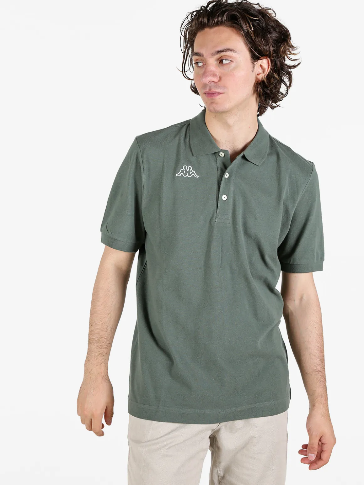 Kappa Polo da uomo in cotone a manica corta con logo