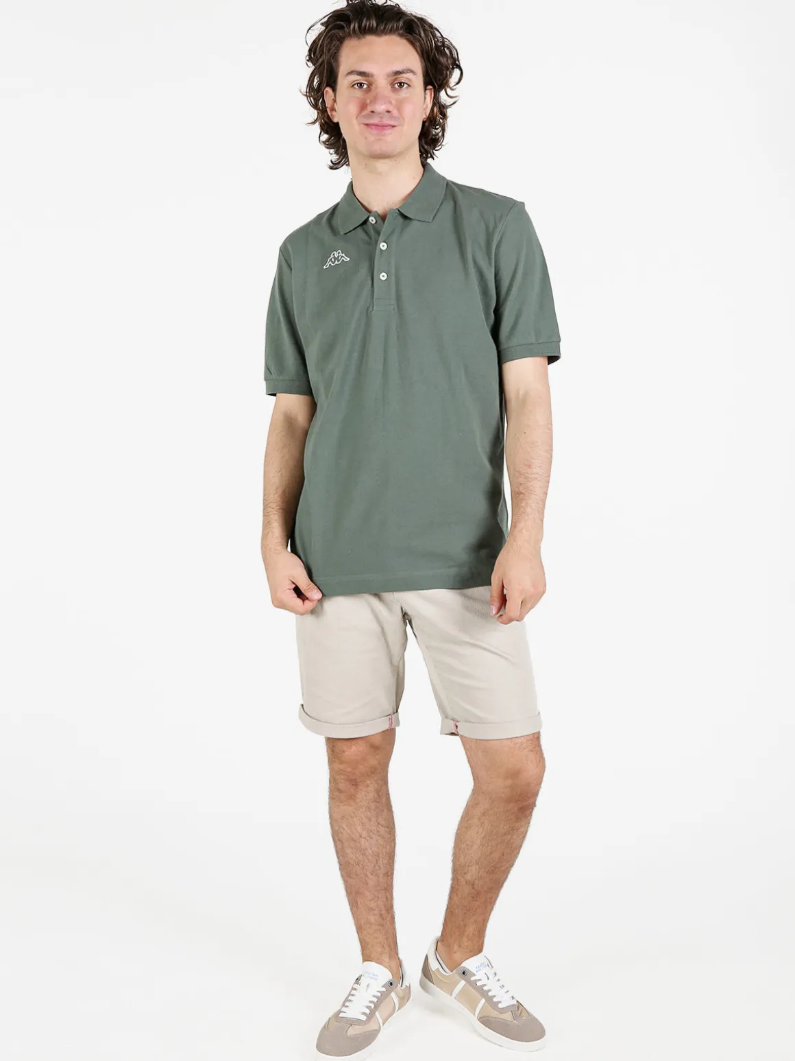 Kappa Polo da uomo in cotone a manica corta con logo