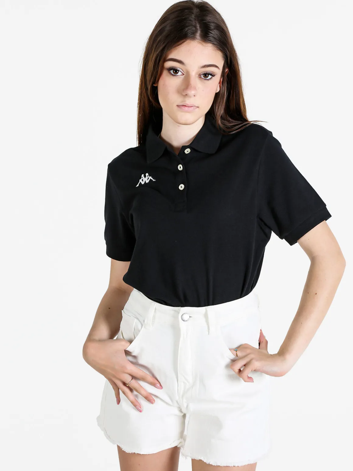 Kappa Polo donna in cotone a maniche corte con logo