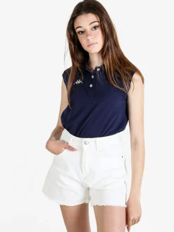 Kappa Polo donna smanicata in cotone con logo