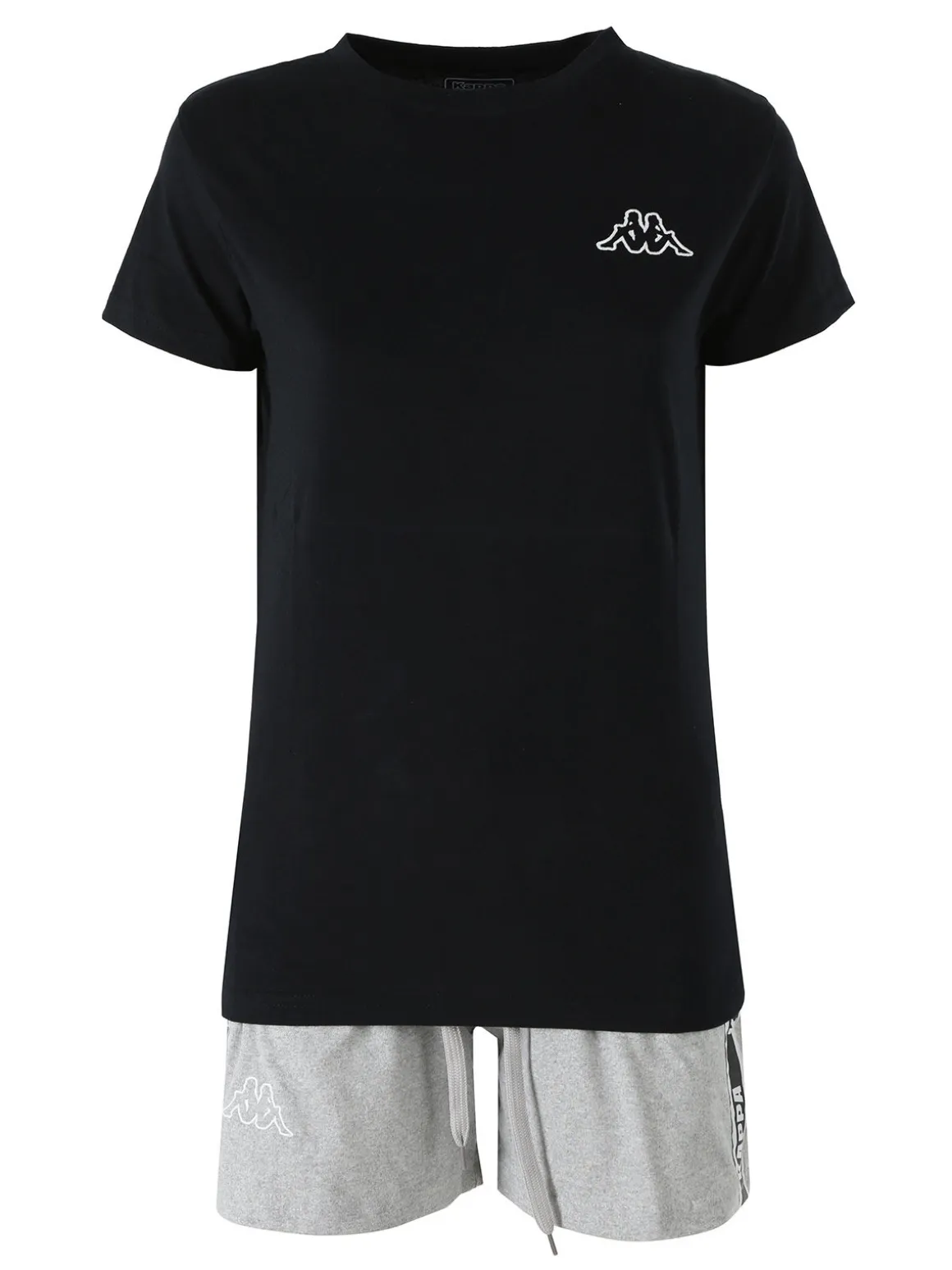 Kappa Set completo corto da donna in cotone - nero