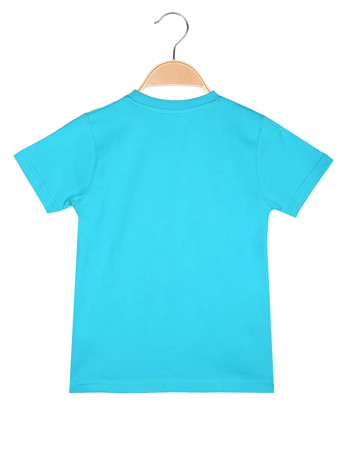 Kappa T-shirt da bambino in cotone con taschino e logo - turchese