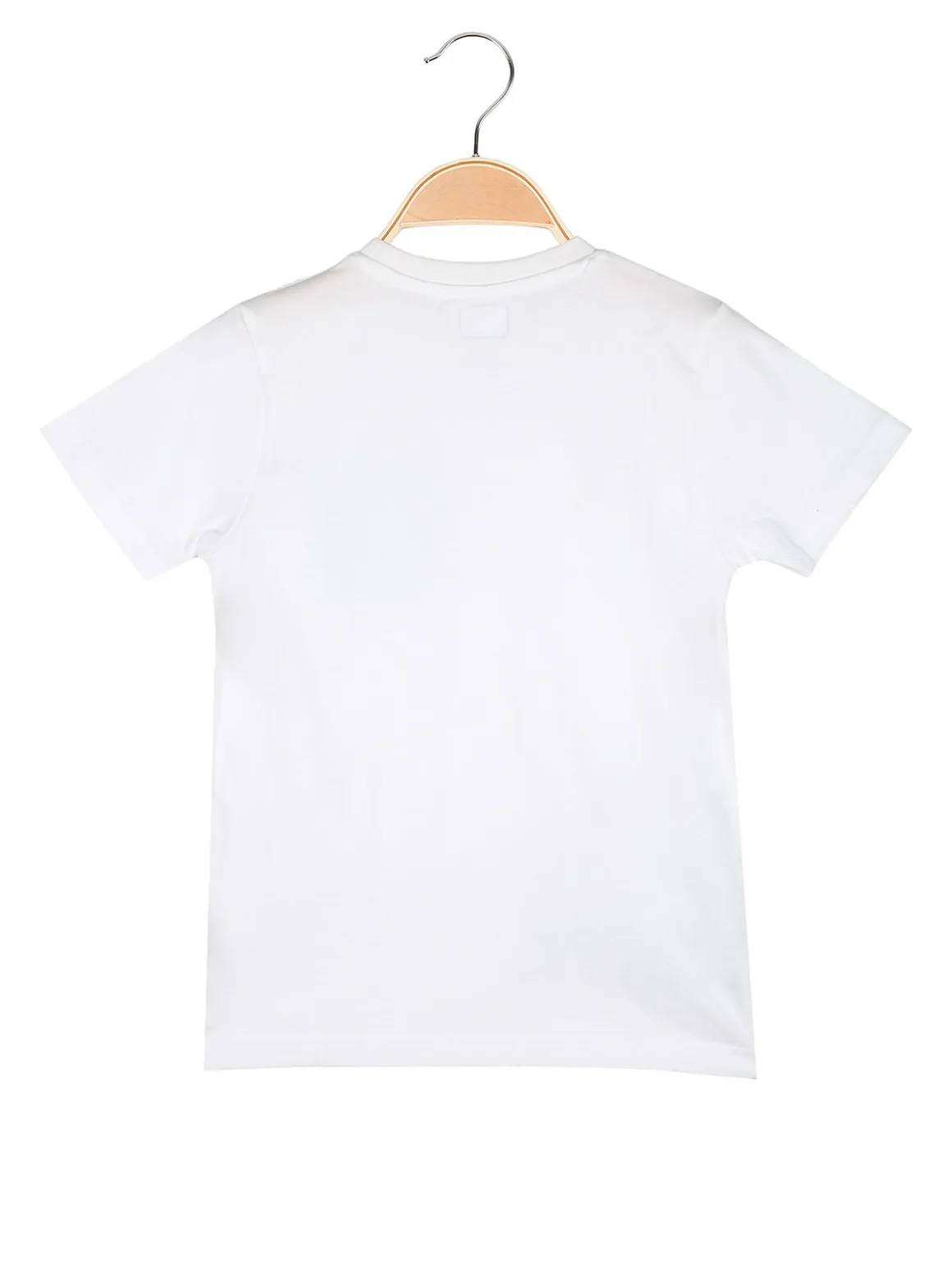 Kappa T-shirt da bambino in cotone con taschino e logo - bianco