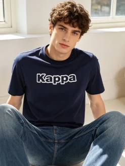 Kappa T-shirt da uomo in cotone con stampa scritta