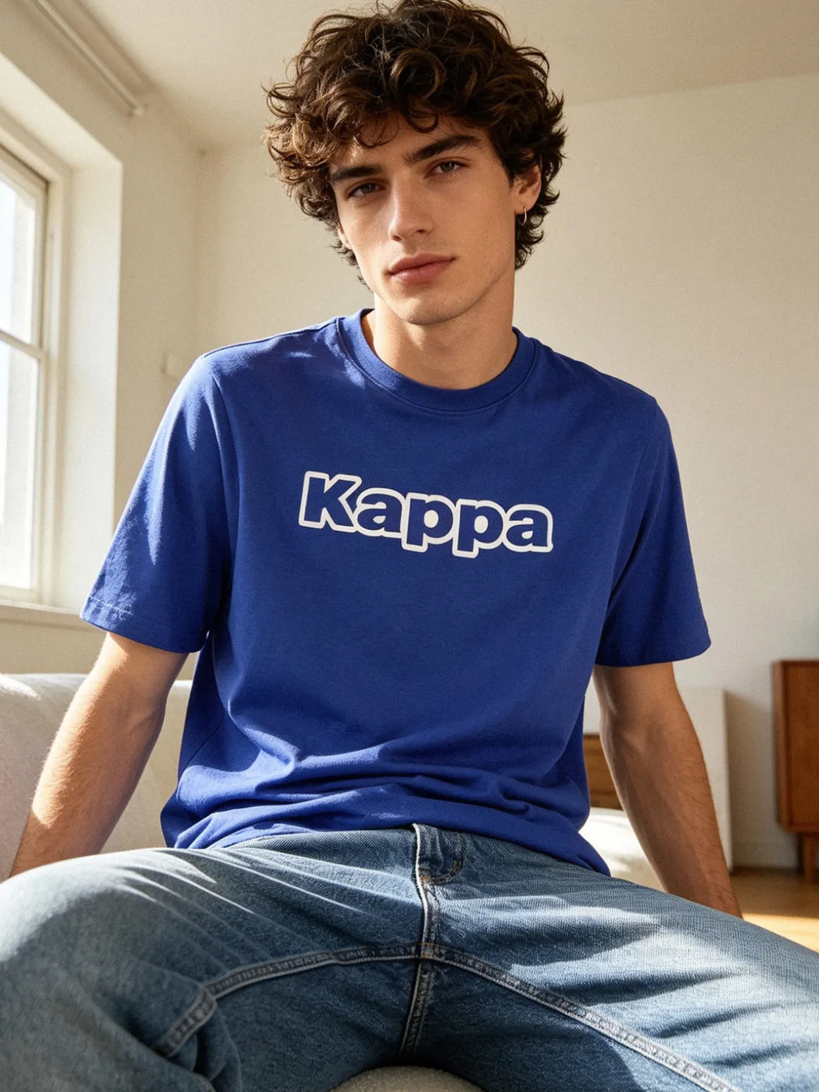 Kappa T-shirt da uomo in cotone con stampa scritta