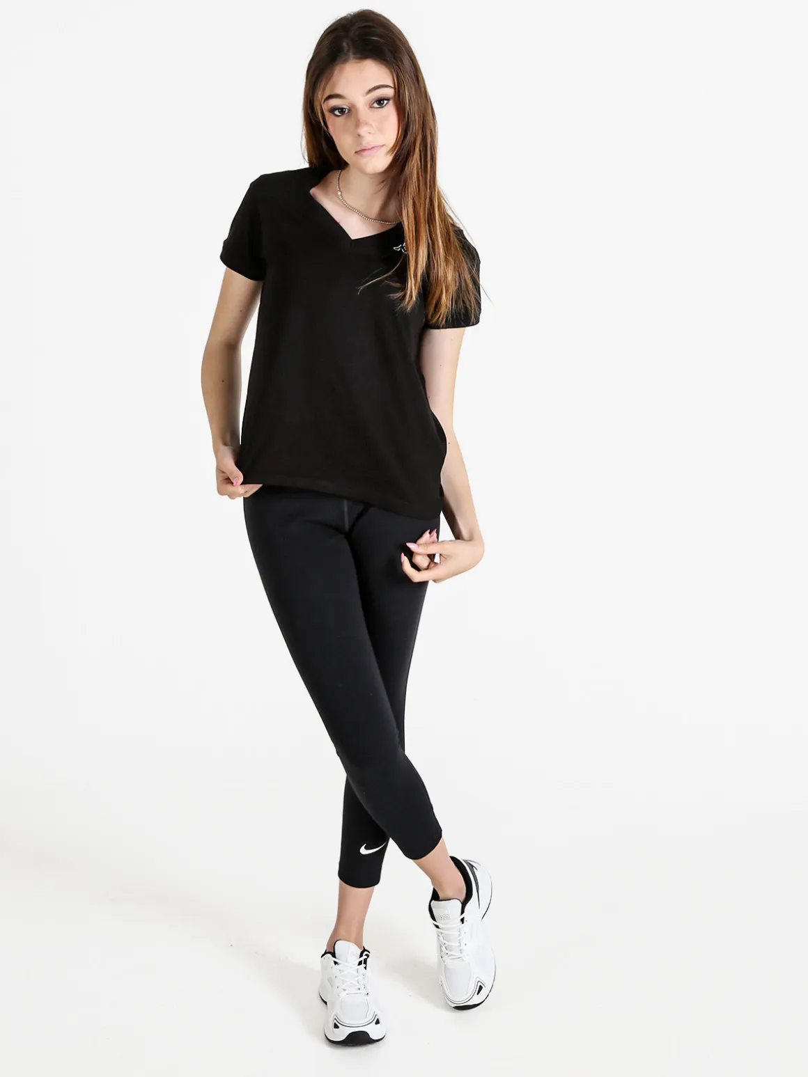 Kappa T-shirt donna in cotone con scollo a V