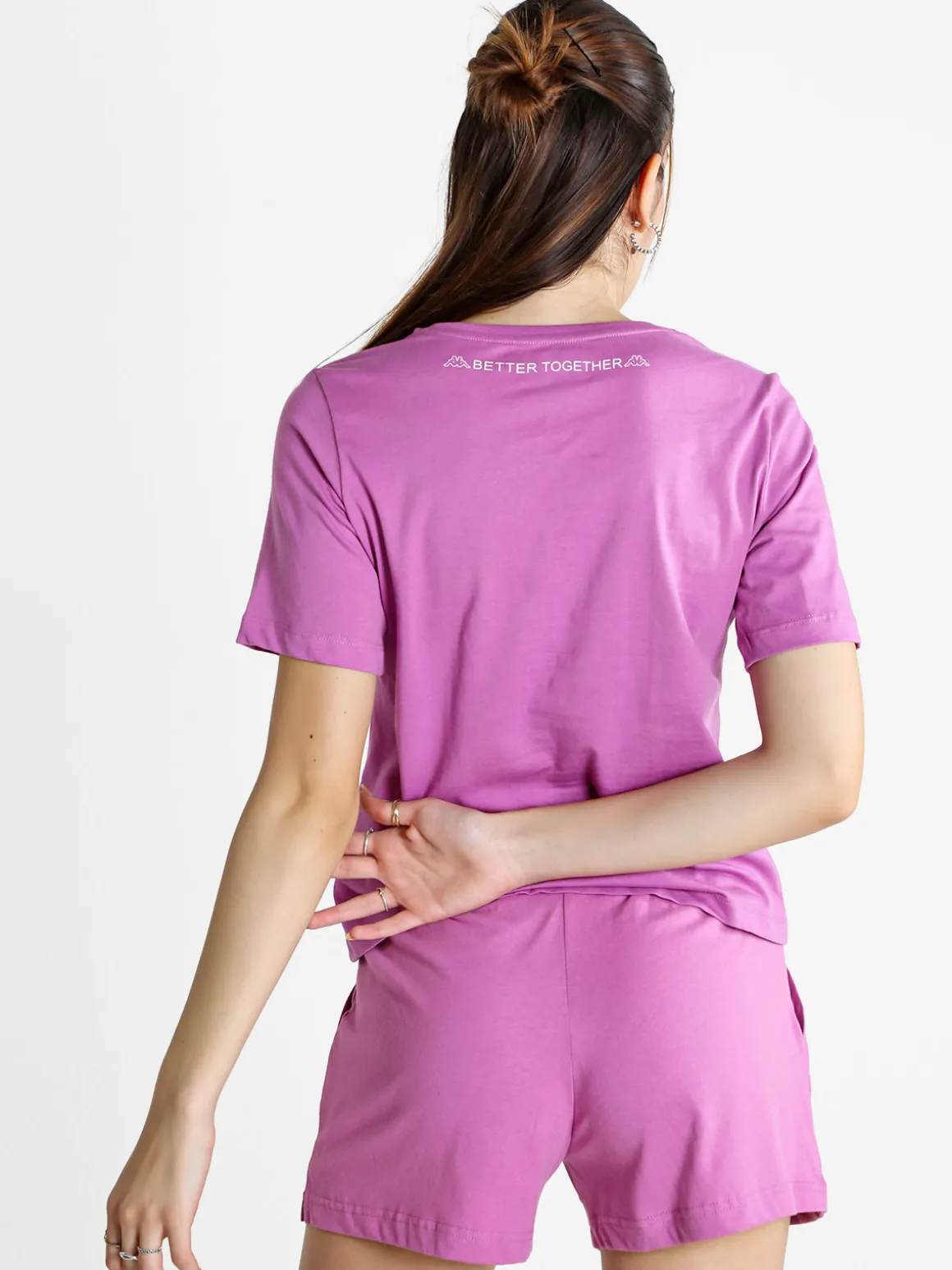 Kappa T-shirt donna in cotone con logo a pois