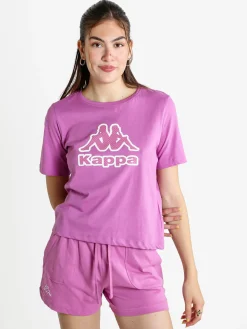 Kappa T-shirt donna in cotone con logo a pois
