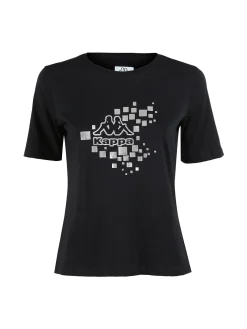 Kappa T-shirt donna in cotone con logo metallizato