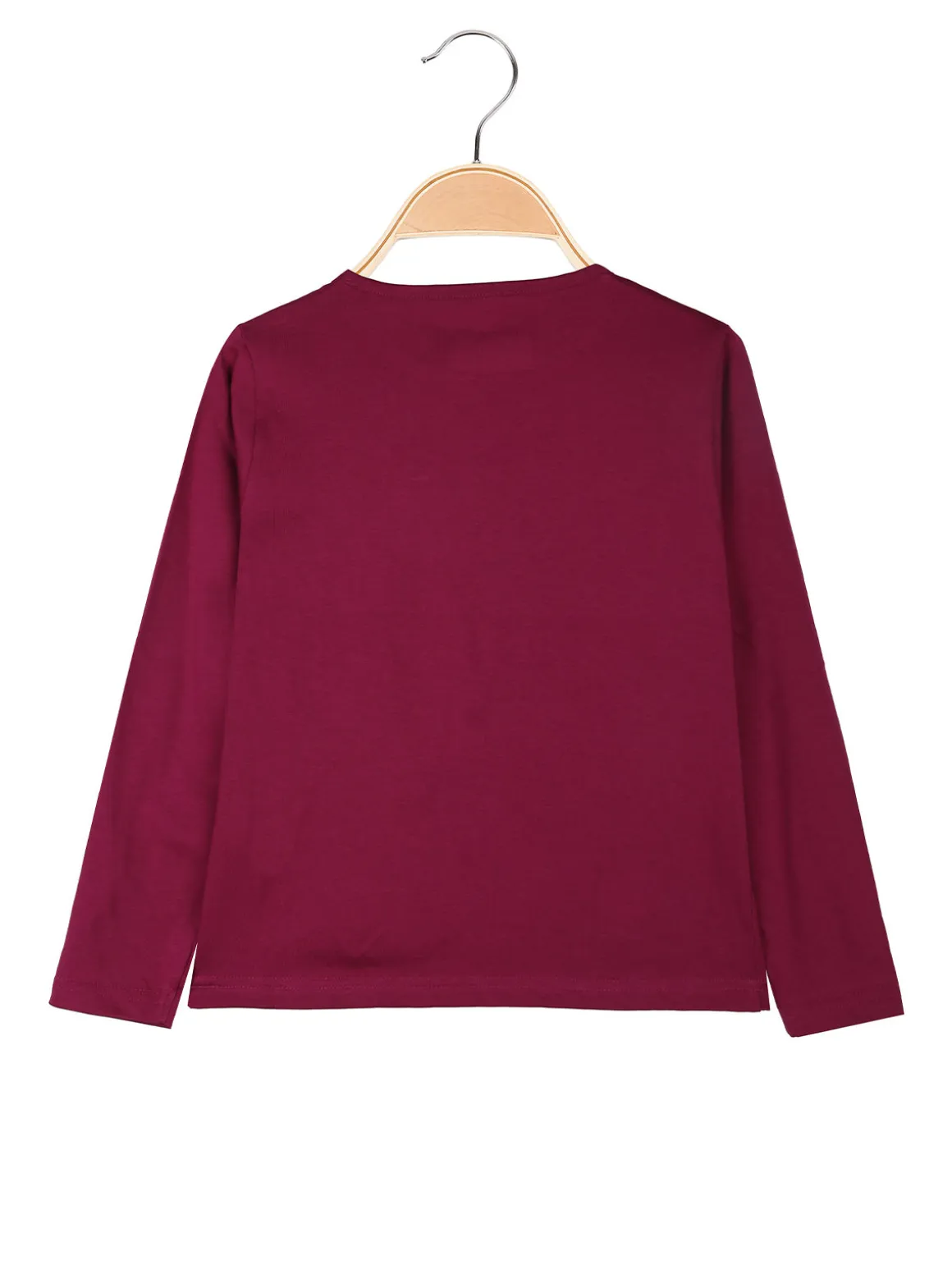 Kappa T-shirt girocollo a maniche lunghe da ragazza con logo - porpora