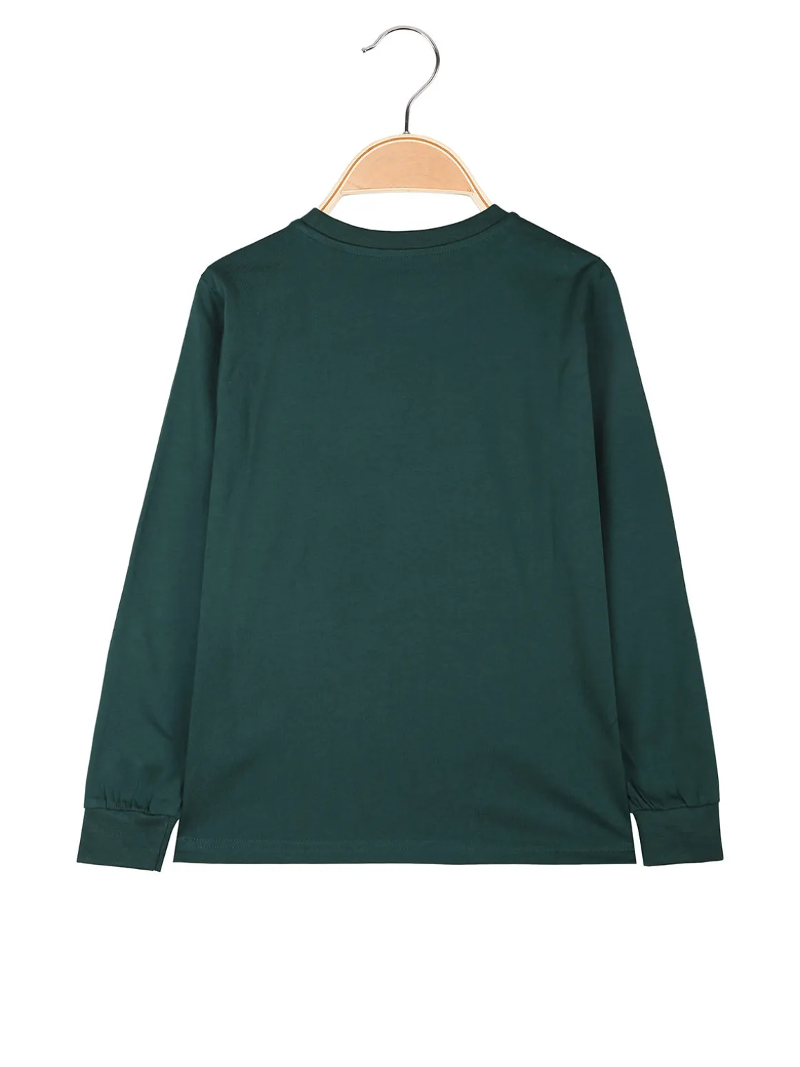 Kappa T--shirt girocollo a maniche lunghe da ragazzo con logo - militare