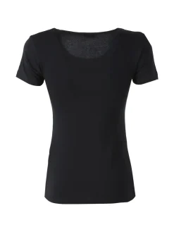 Kappa T-shirt girocollo da donna in cotone bielastico - nero