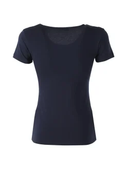 Kappa T-shirt girocollo da donna in cotone bielastico - blu scuro