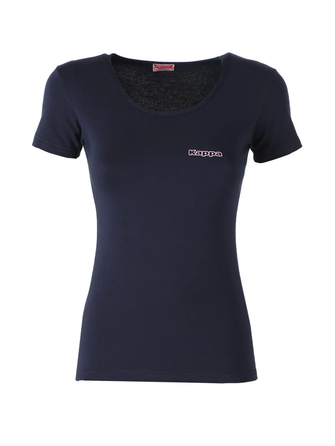 Kappa T-shirt girocollo da donna in cotone bielastico - blu scuro