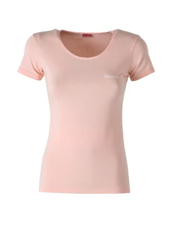 Kappa T-shirt girocollo da donna in cotone bielastico - rosa
