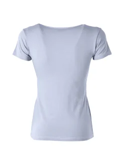 Kappa T-shirt girocollo da donna in cotone bielastico - azzurro