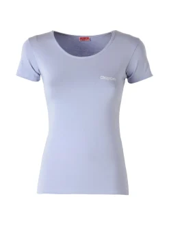 Kappa T-shirt girocollo da donna in cotone bielastico - azzurro