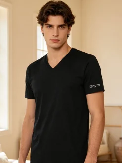 Kappa T-shirt intima da uomo in cotone scollo V