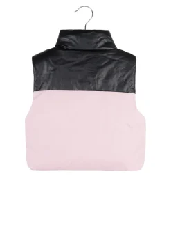 Karino Kids Gilet da ragazza in ecopelle con zip