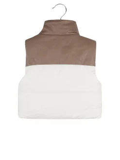 Karino Kids Gilet da ragazza in ecopelle con zip