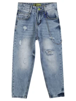 Keetop Jeans strappati da bambino con catena