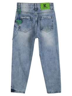 Keetop Jeans strappati da bambino con catena