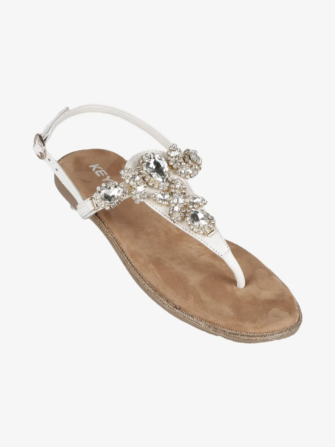 Keys Sandali in pelle con pietre donna