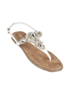 Keys Sandali in pelle con pietre donna
