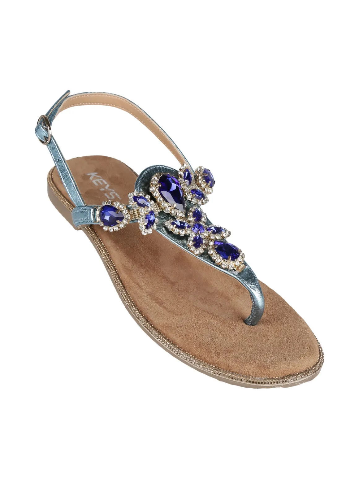 Keys Sandali in pelle con pietre donna