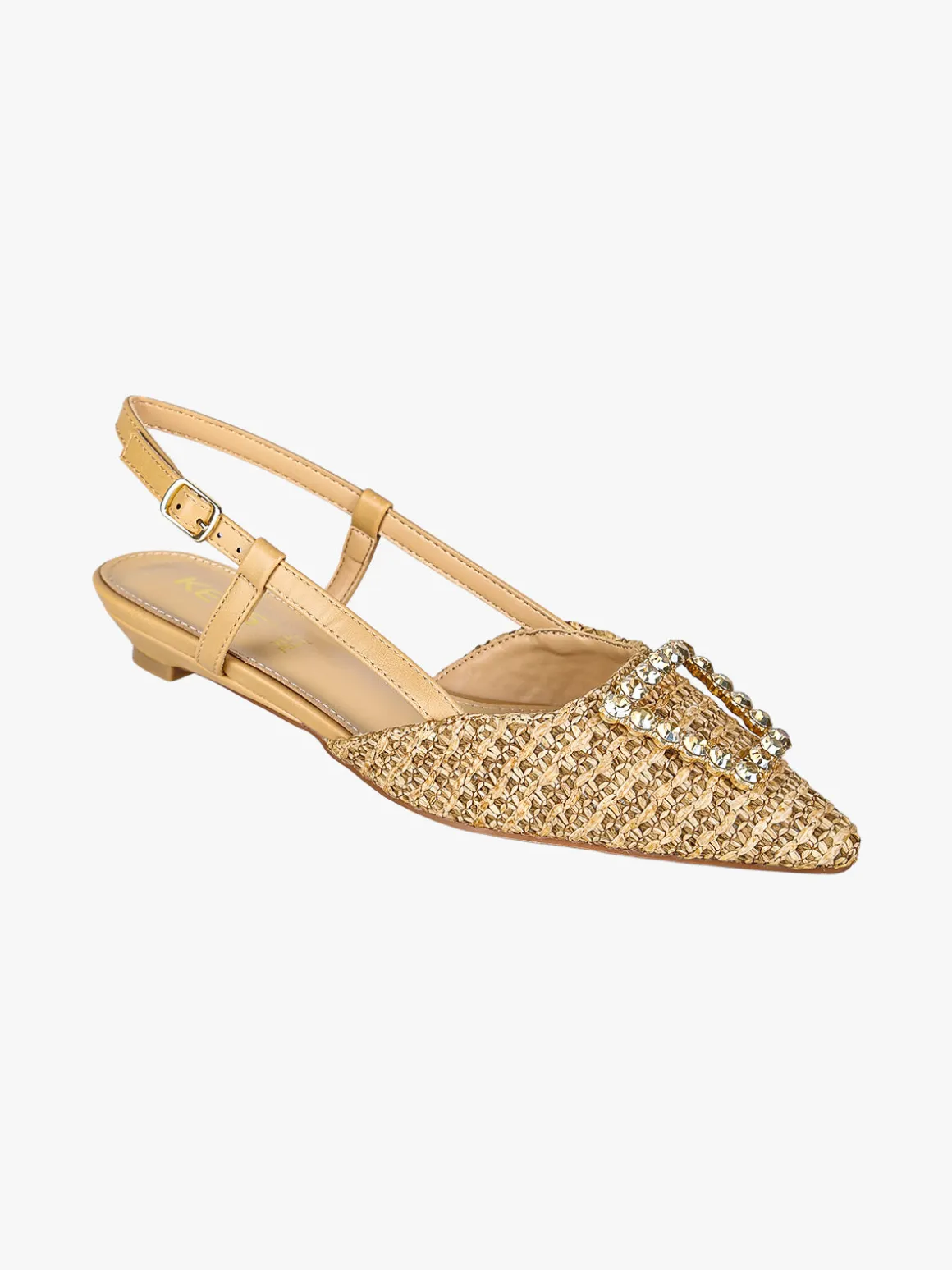Keys Slingback donna gioiello a punta aperte dietro - beige