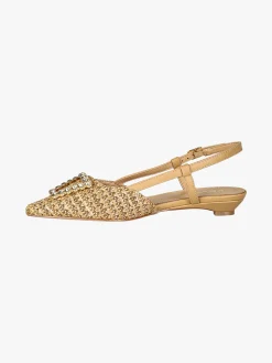 Keys Slingback donna gioiello a punta aperte dietro - beige