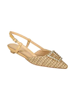 Keys Slingback donna gioiello a punta aperte dietro - beige