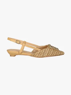 Keys Slingback donna gioiello a punta aperte dietro - beige