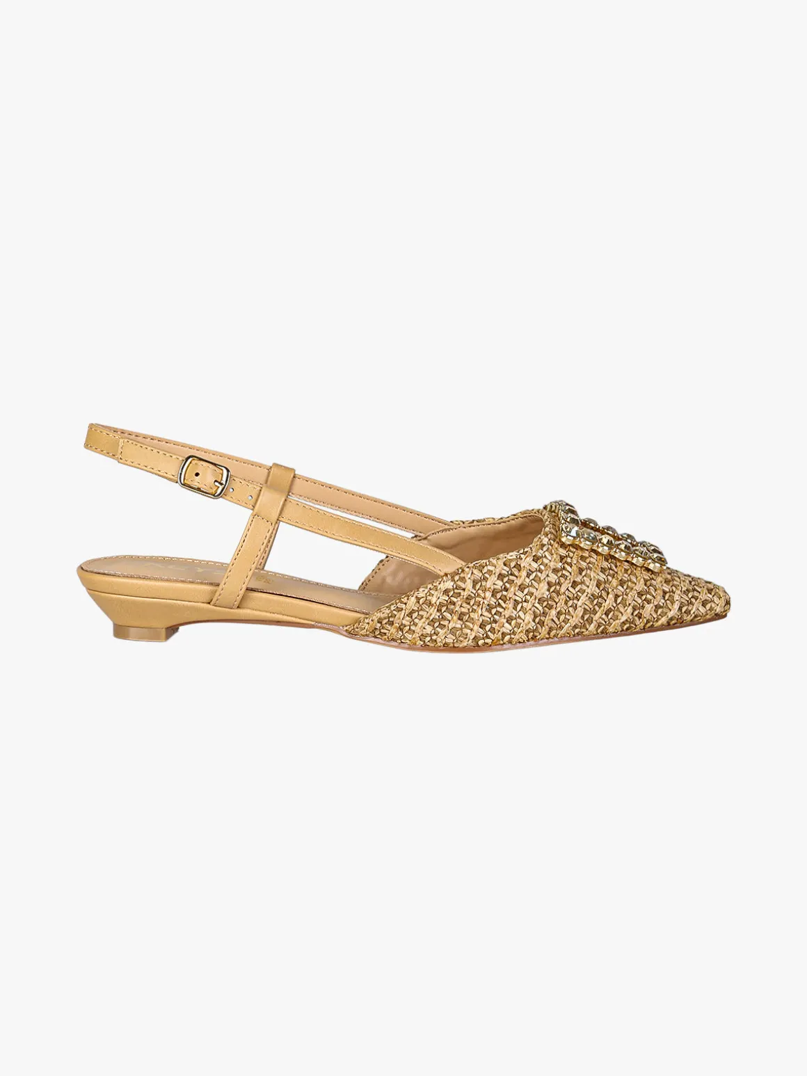 Keys Slingback donna gioiello a punta aperte dietro - beige