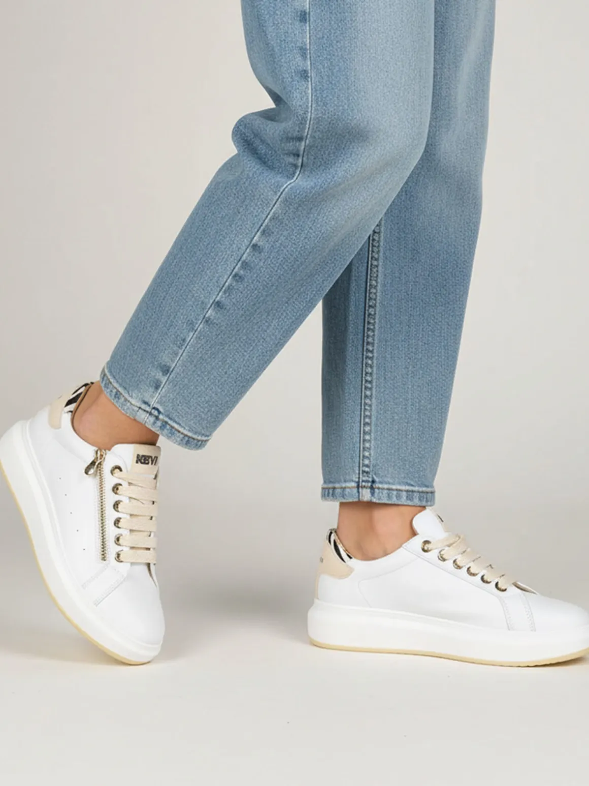 Keys Sneakers donna con platform - beige