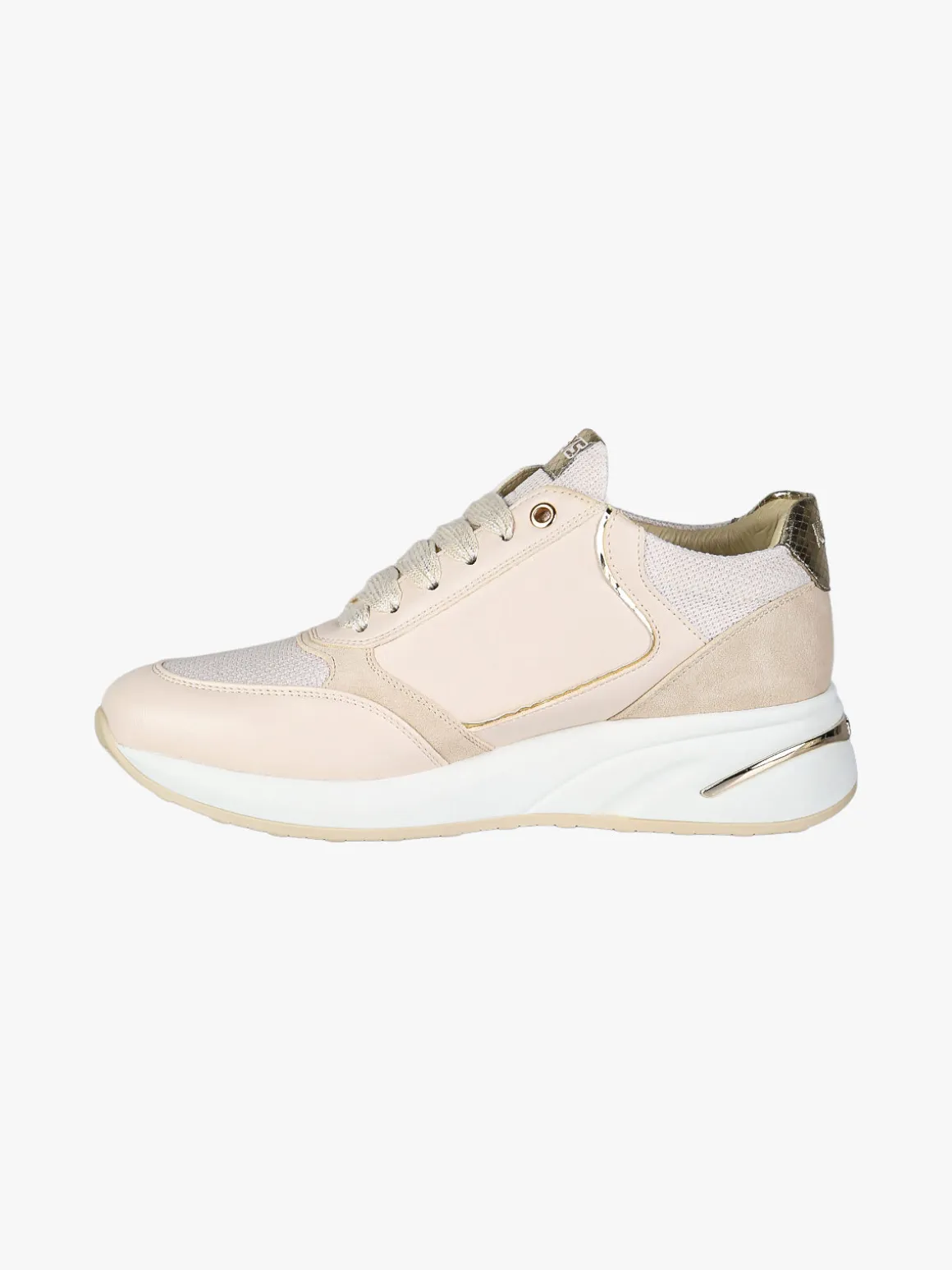 Keys Sneakers donna con zeppa e zip - panna