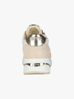 Keys Sneakers donna con zeppa e zip - panna