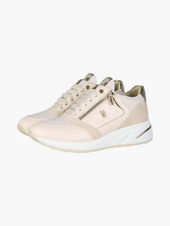 Keys Sneakers donna con zeppa e zip - panna